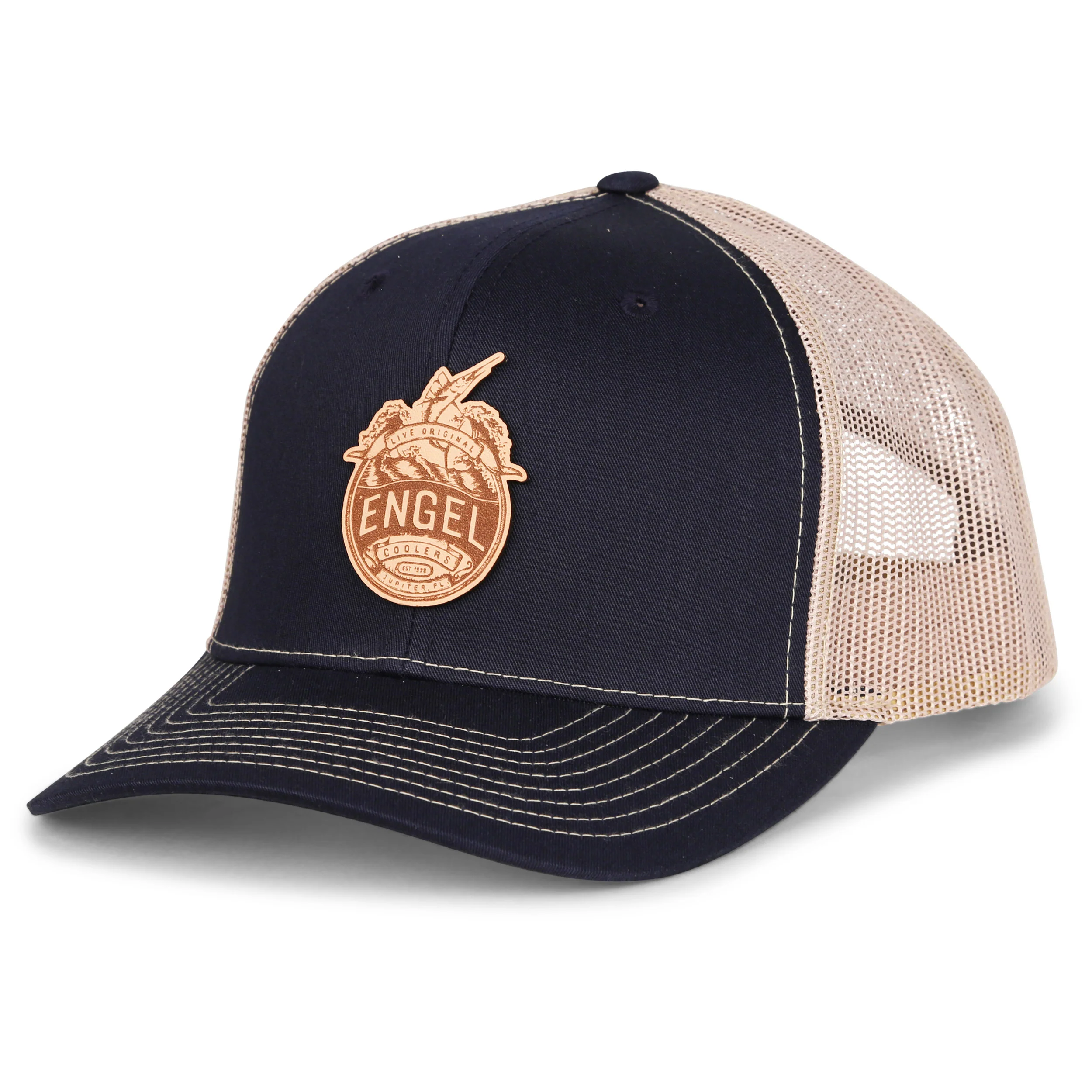 Engel Columbia Navy & Khaki 112 Trucker Cap by Richardson® - Image 3