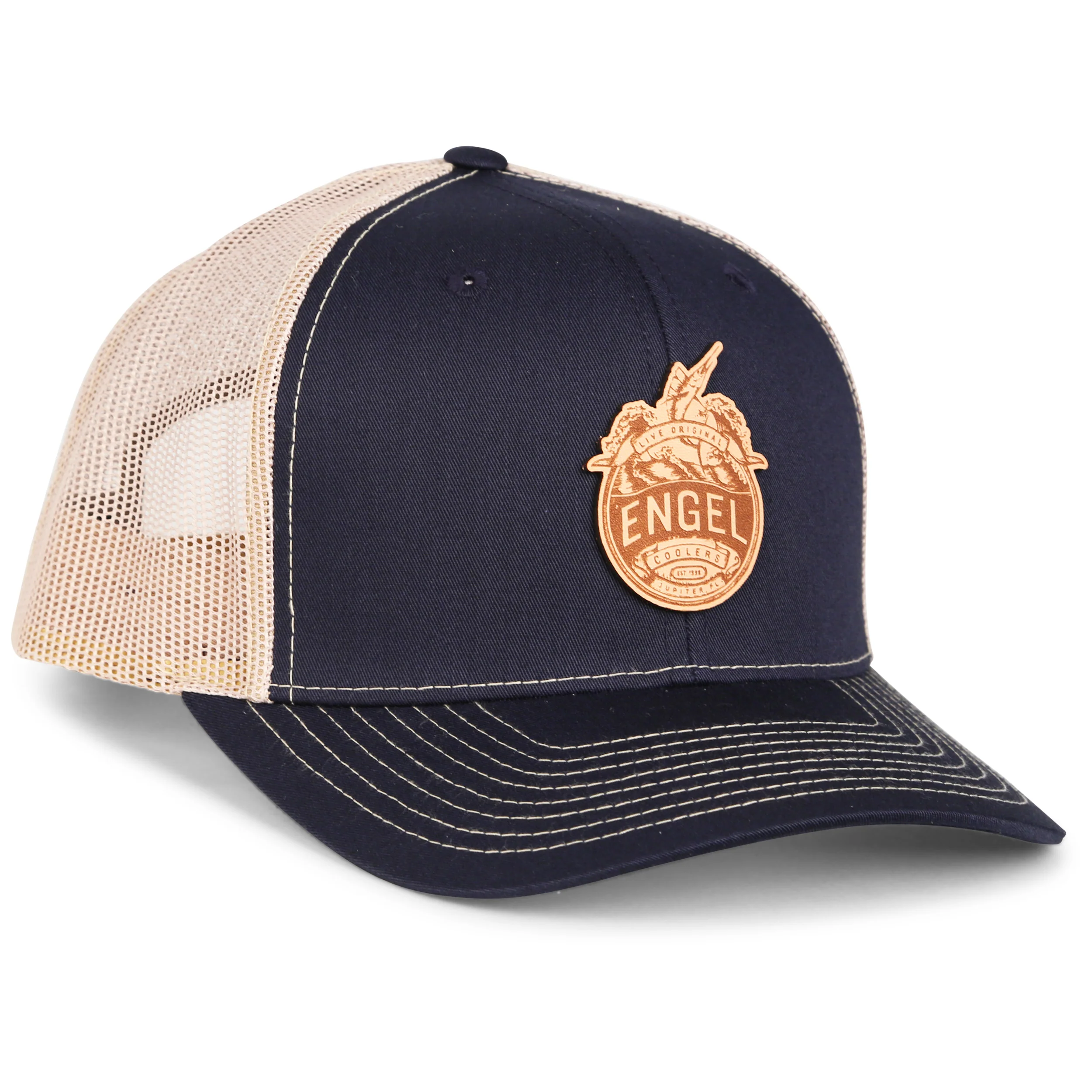 Engel Columbia Navy & Khaki 112 Trucker Cap by Richardson® - Image 4